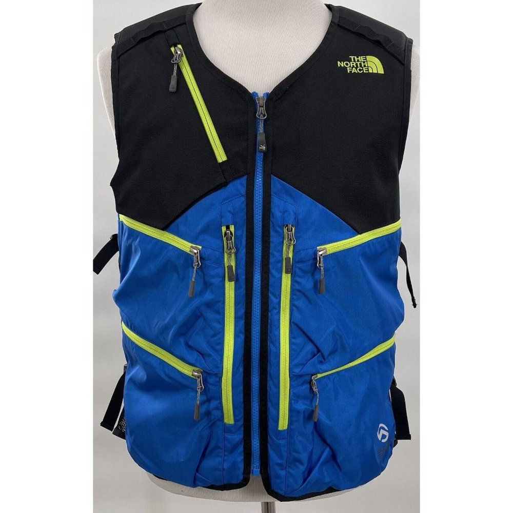 THE NORTH FACE POWDER GUIDE VEST Size Large Bomber Blue Black Summit Series RARE